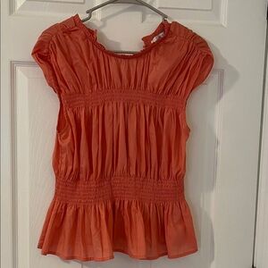 Joe's Jeans Coral Smocked Peplum Blouse